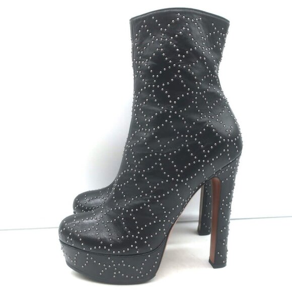 Alaia Studded Leather Platform Boots Black Size 39 - Picture 6 of 16
